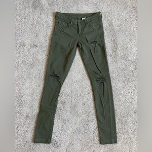 H&M Super Skinny Low Waist | 28/32 | Dark Green